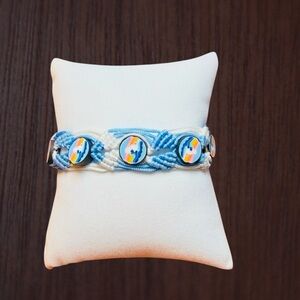 Hand Made Blue Design  Macrame Bracelet NWOT